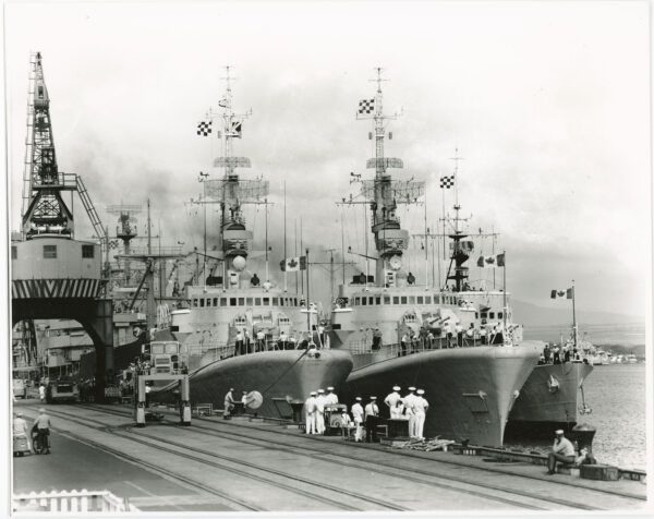 HMS SASKATOON IN YOKOHAMMA - ORIGINAL PHOTOGRAPHS AND NEGATIVES