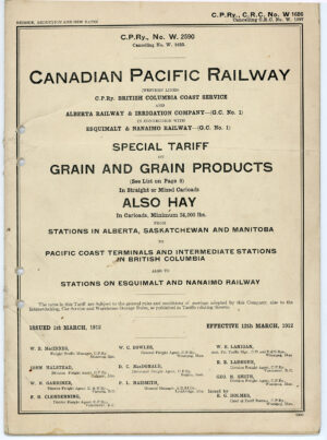 CPR FREIGHT BULLETINS 1905-1922