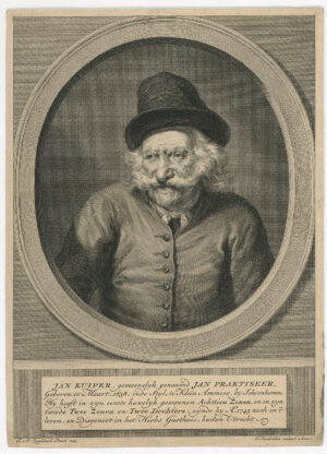 ENGRAVING 1 JAN KUIPER, THE OLDEST MAN 1745 ENGRAVING
