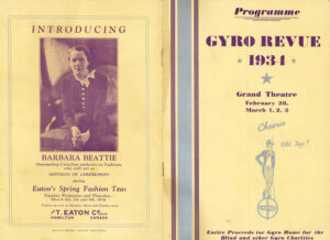 GYRO REVIEW 1934 HAMILTON ONTARIO PROGRAMME