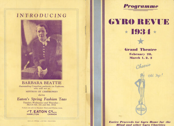 GYRO REVIEW 1934 HAMILTON ONTARIO PROGRAMME