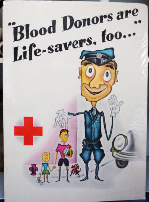 RED CROSS BLOOD DONOR CARDBOARD PROMOTION 1955
