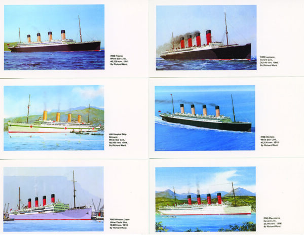 POSTCARD OF THE LARGEST PASSENGER SHIPS 1900