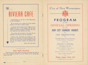NEW WESTMINSTER BC PROGRAM 1947