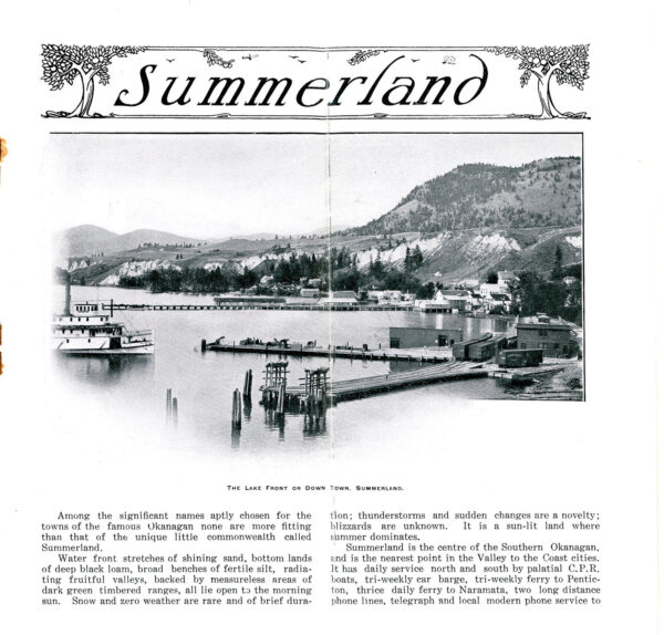 NARAMATA SUMMERLAND APPLEDALE AND NARAMATA LAND CO BROCHURE 1907