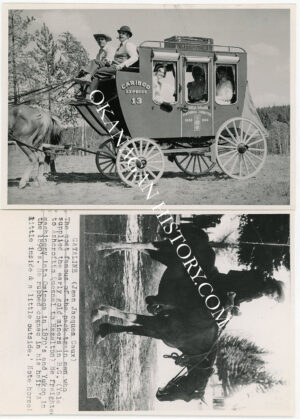 CARIBOO STAGE COACH DECKED FOR CANADIAN CENTENNIAL 1966 CANADIAN CENTENNIAL COMMITTEE CARIBOO TRAIL CELEBRATION CONTRIBUTION 1966