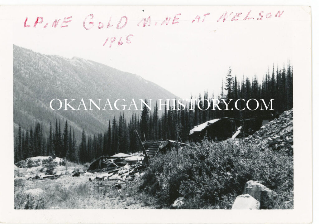 6 VIEWS OF THE L. PINE GOLD MINE NEAR NELSON, BC 1968
